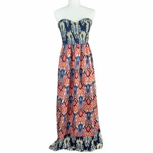 🌈3/$20 THML Boho Smocked Strapless Maxi Dress M